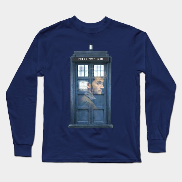 10 and his TARDIS Long Sleeve T-Shirt by ClockworkHeart